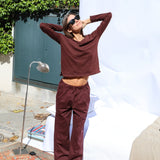 Elastic Pants Burgundy