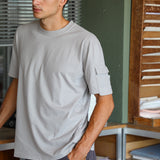 Soft Trendy Side Pocket T-shirt Light Grey