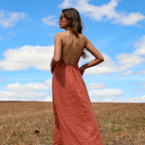 Back Linen Dress Tile