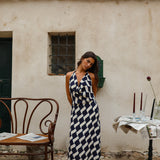 Halter Top Blue & White